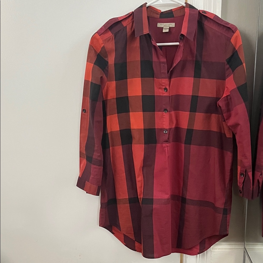 Burberry Brit Red and Black Check Shirt